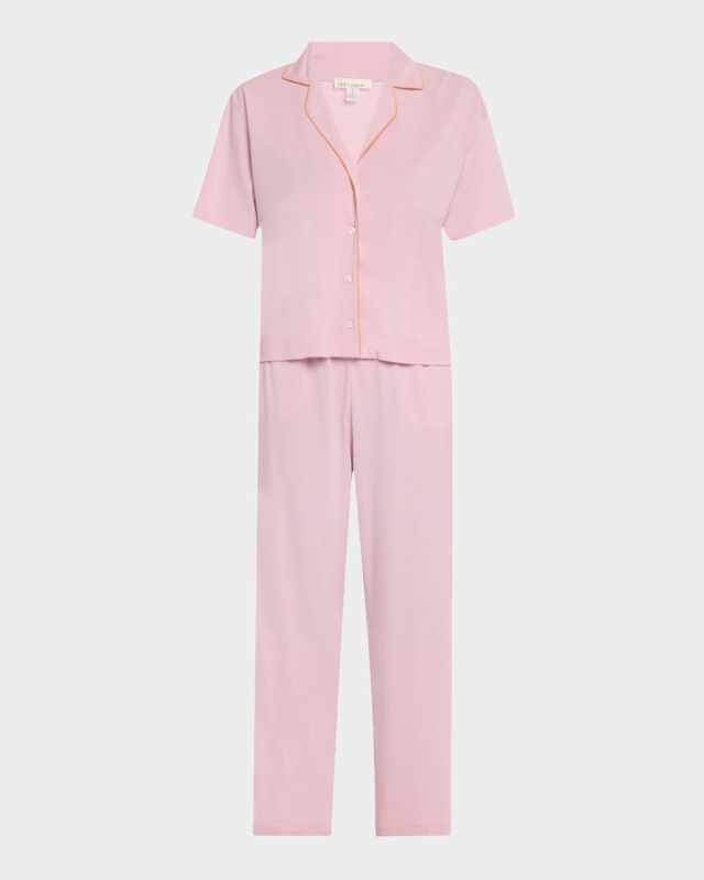 Cecily Cropped Pima Cotton Jersey Pajama Set